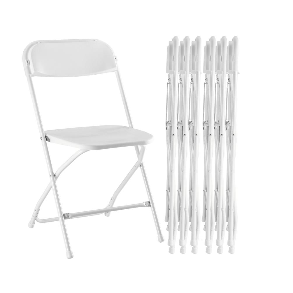 Silla plegable portátil de plástico — Asiento plegable portátil de metal resistente con capacidad de 330 lb; fácil de usar y almacenar; ideal para el hogar y para necesidades de mobiliario tanto en interiores como en exteriores.