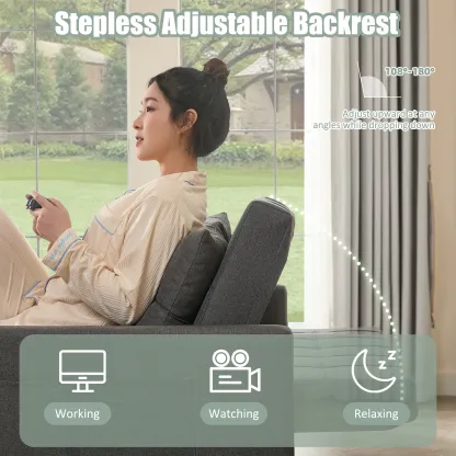 Sofá cama de 52 pulgadas con cama extraíble, sofá convertible 3 en 1, sofá de dos plazas con respaldo de ajuste continuo y bolsillo lateral; ideal para sala de estar, dormitorio o apartamento.