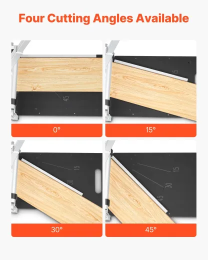 Cortador de pisos de vinilo de 13 pulgadas, cortador de pisos laminados de 12 mm de grosor con ajustes de ángulo de 15°/30°/45°, ruedas flexibles, mango telescópico, ciertos tipos de madera de ingeniería, LVT, VCT, SPC, LVP, WPC.