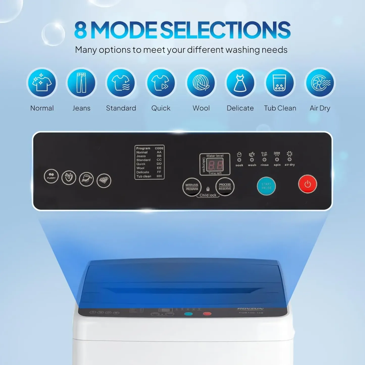 Lavadora de 17,8/25/30 libras, lavadora portátil totalmente automática con tambor de acero inoxidable, lavadora eléctrica y centrifugadora combinada con bomba de drenaje para el hogar o apartamento.