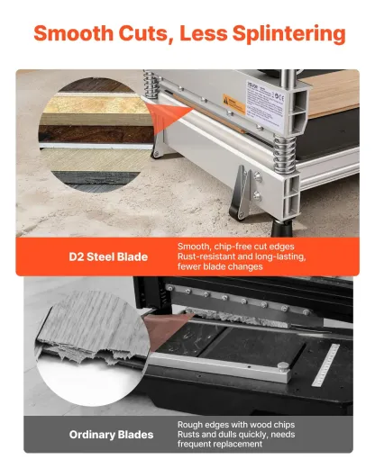 Cortador de pisos de vinilo de 13 pulgadas, cortador de pisos laminados de 12 mm de grosor con ajustes de ángulo de 15°/30°/45°, ruedas flexibles, mango telescópico, ciertos tipos de madera de ingeniería, LVT, VCT, SPC, LVP, WPC.
