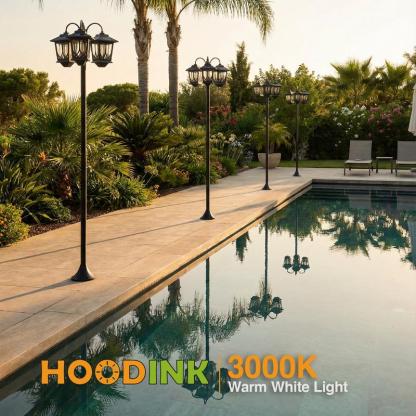 Farola solar de 3 cabezales — Iluminación exterior impermeable para jardín, senderos, patio y entradas (delantera/trasera) — 60 lúmenes — Decoración — Regalo para el Día de la Madre