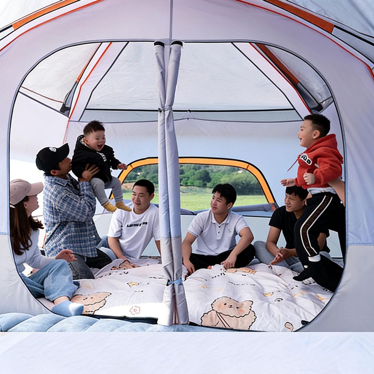 【Camping Essentials】2026 Extra Large 10-12 Person Family Tent Waterproof Instant Setup Oxford Polyester Lightweight Canopy with Mesh Windows & Double Doors - Camping Accessories for Outdoor Hiking Picnic Spacious Easy Pop Up Glamping Gear Gifts