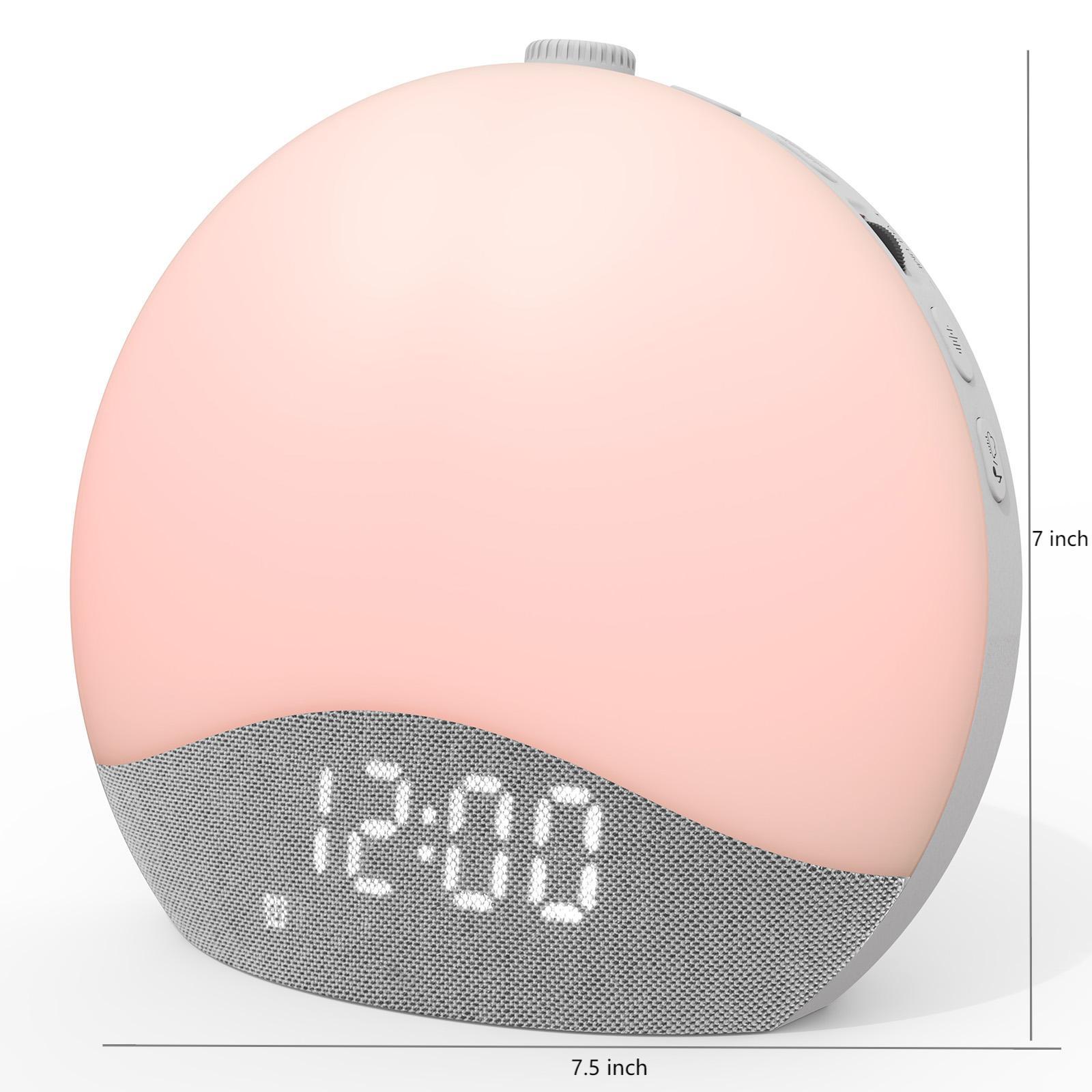 ecozy Sunrise Alarm Clock, White Noise Machine, Sound Machine for Bedroom, Wake Up Light with BT Speaker, 26 Sleep Sounds, 17 Night Lights, Dimmable Digital Clock for Adults, Kids