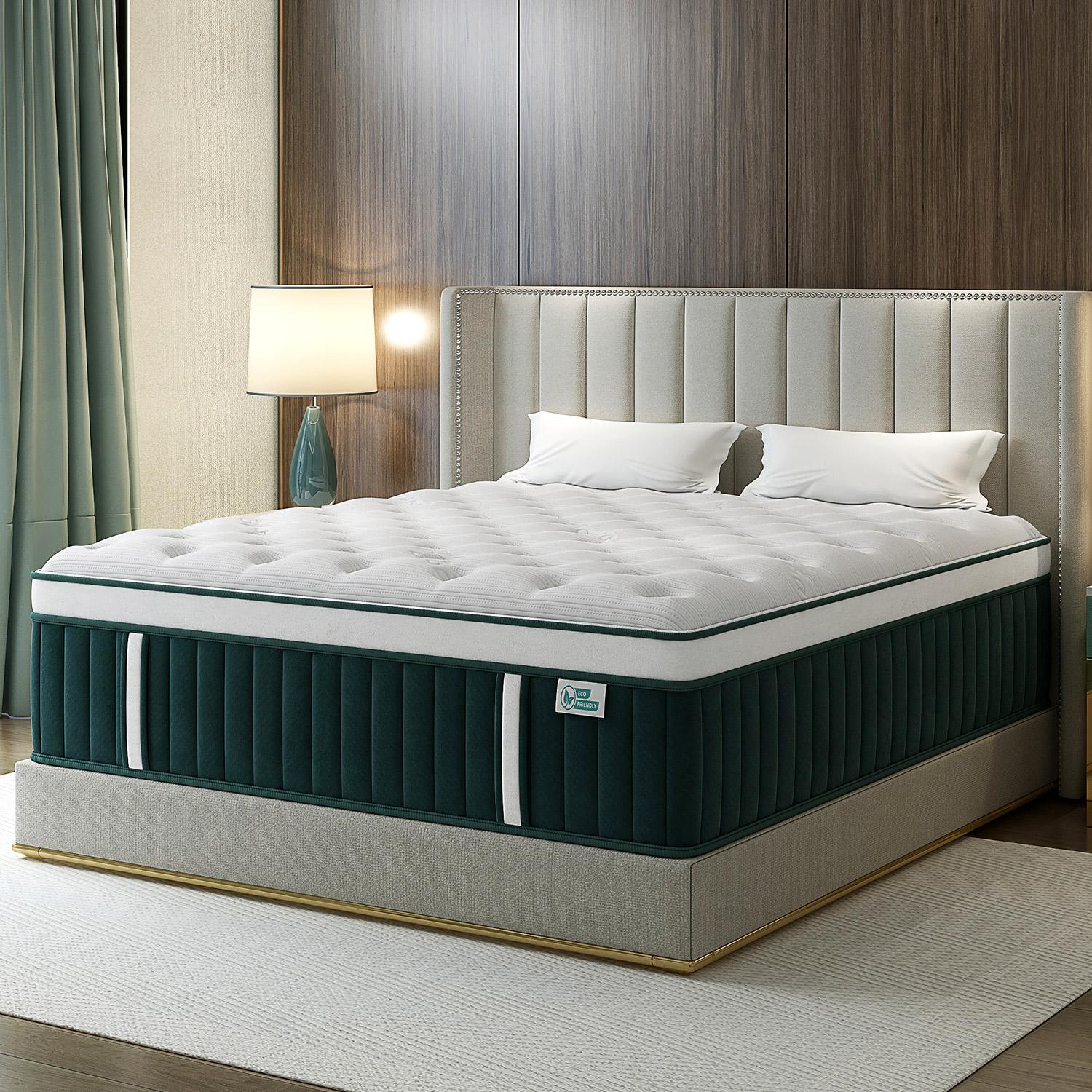 12"14" Gel Memory Foam Hybrid Pocket Spring Mattress Euro Top Medium Firm for Back & Lumbar Support Individual Pocket Spring for Motion Isolation Pressure Relief Twin Full King Queen Mattress CertiPUR-US & OEKO Certified,dorm essentials,home decor Multila