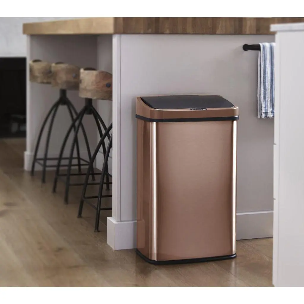 Cubo de basura Nine Stars de 13 galones con sensor de movimiento
