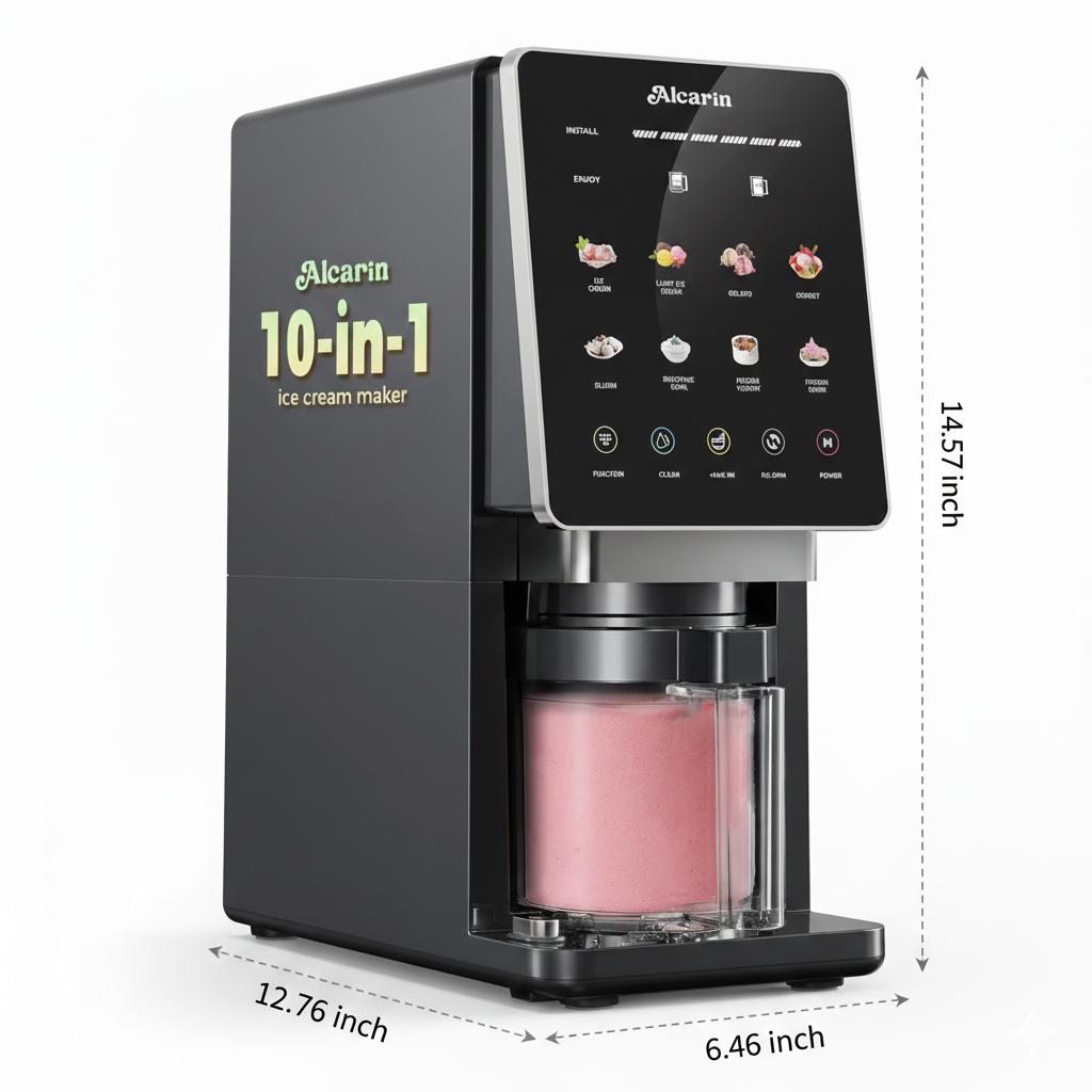 <Kick Off Frozen Treats> 10-Function Electric Ice Cream Maker Machine, 8 Programs + Mix-In & Re-Spin, Homemade Ice Cream, Gelato, Froyo & More, High-Protein, Keto, Vegan, Dairy-Free Options