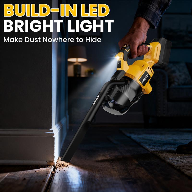 Aspiradora de mano inalámbrica para batería de 20 V, aspiradora eléctrica portátil 5 en 1 con potente motor de 500 W, 46 CFM, con filtro HEPA para suelos, alfombras y coches (batería no incluida).