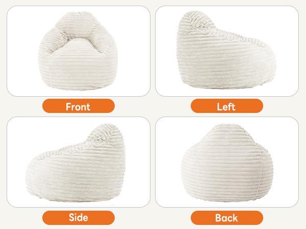 【Summer Sale】Bean Bag Chair, 39 Inch Bean Bags for Adults and Kids, Chair with Memory Foam Filled, Bean Bag Couch with Backrest and Armrests, Comfy Sofa for Living Room, Bedroom and Dorm
