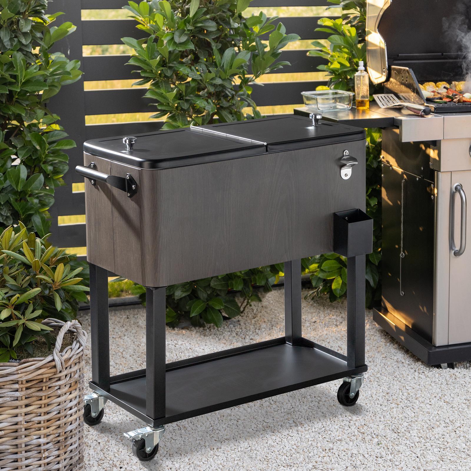 【Summervibes】UBesGoo 80 Quart Patio Cooler Rolling Cooler Ice Chest with Shelf, Wheels and Bottle Opener, Portable Patio Party Drink Cooling Cart 【Summervibes】UBesGoo 80 Quart Patio Cooler Rolling Cooler Ice Chest with Shelf, Wheels and Bottle Opener, Portable Patio Party Drink Cooling Cart