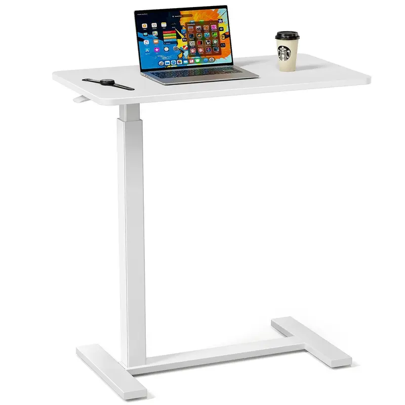 Escritorio móvil de pie con ruedas: mobiliario de oficina de altura regulable con ruedas integradas, asa ergonómica y ajustes multiposición; ideal para apartamentos, oficinas y accesorios de escritorio.