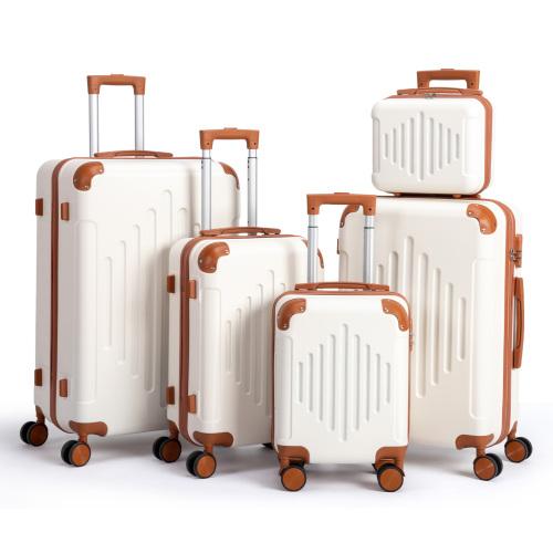 【Summervibes】Ubesgoo Luggage Sets 5 Piece, ABS Hardside Suitcase Set with Double Spinner Wheels & TSA Lock for Travel Business, 5-Piece Set (12/16/20/24/28)