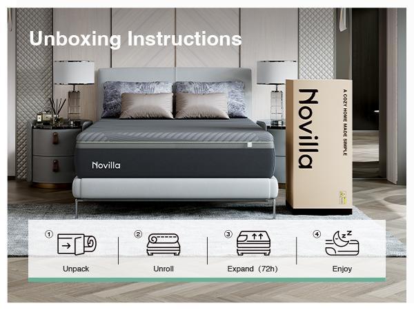 Gel Memory Foam Mattress for Cool Night &  Fiberglass-Free，Full/Queen/KIng Size ,6/8/10/12/14 Inch Medium Firm  in Box for Cool Sleep and Pressure Relief&Perfect Balance of Softness.DealsForYouDays