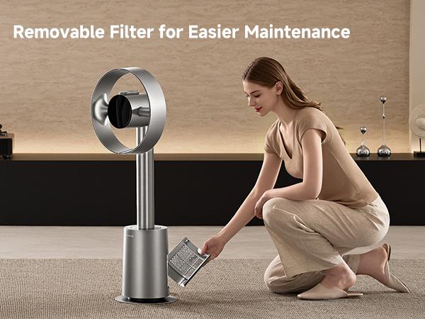 DREAME MF10 Bladeless Tower Fan with 270&deg; Whole-Room Air Circulation, Smart Standing Fan with TempSync, AirBoost Technology, 10 Speeds, 3 Modes, Washable Filter,dorm essentials,home essentials,back to school,back to school haul