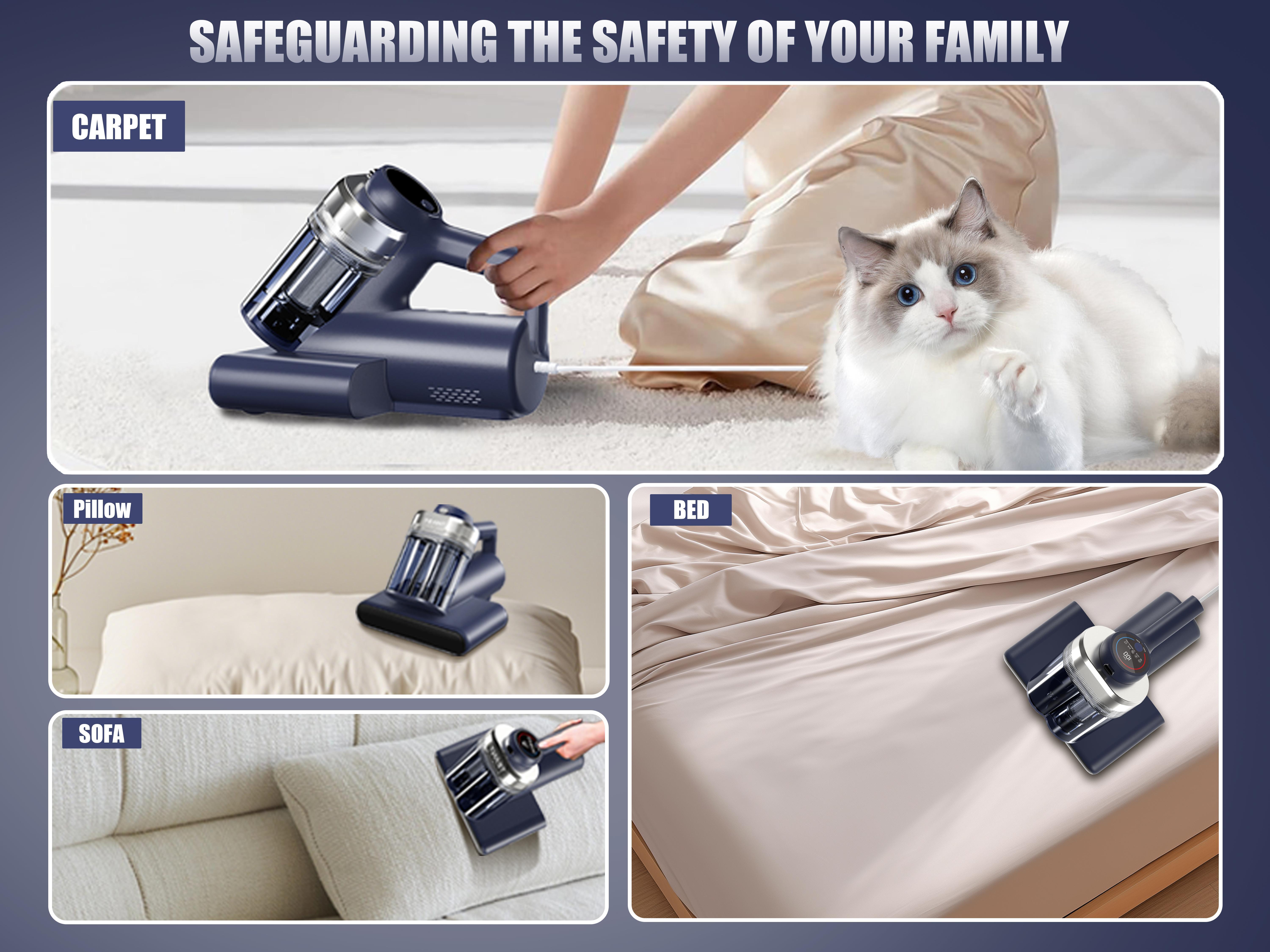Teant Mattress Vacuum Cleaner for Dust Mites &ndash; 16kPa Powerful Suction UV-C Mattress Cleaner with Intelligent LED Display, 149&deg;F Hot Air Sterilization, Aroma & Anion, HEPA Filter, Lightweight Deep Cleaner for Pet Hair on Bed, Sofa for Clean Living