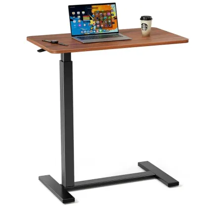 Escritorio móvil de pie con ruedas: mobiliario de oficina de altura regulable con ruedas integradas, asa ergonómica y ajustes multiposición; ideal para apartamentos, oficinas y accesorios de escritorio.