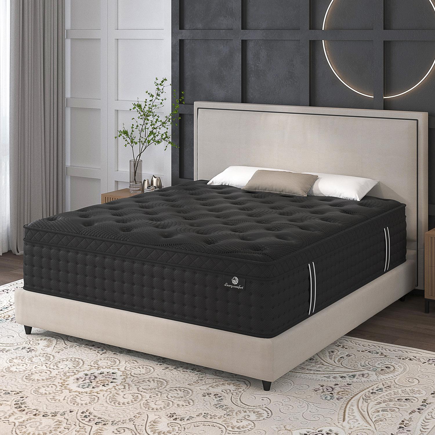 12"14" Gel Memory Foam Hybrid Pocket Spring Mattress Euro Top Medium Firm for Back & Lumbar Support Individual Pocket Spring for Motion Isolation Pressure Relief Twin Full King Queen Mattress CertiPUR-US & OEKO Certified,dorm essentials,home decor Multila