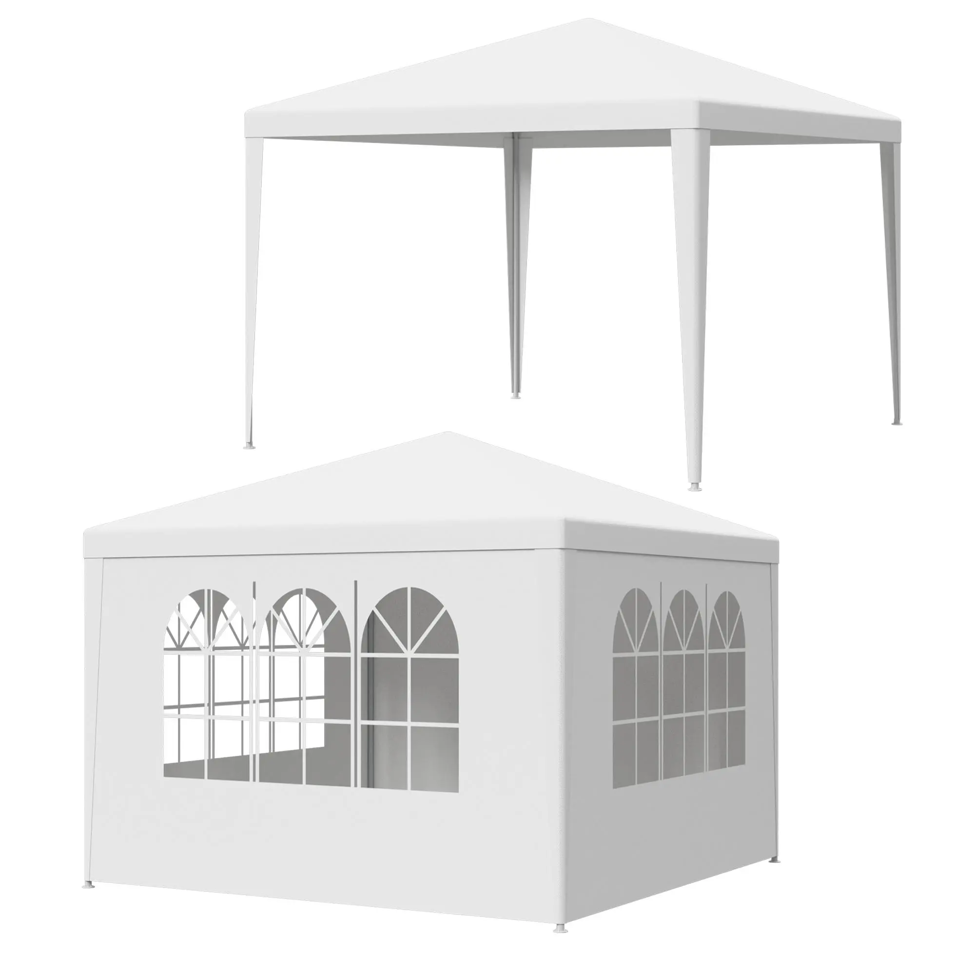 Superdealusa — Carpa impermeable blanca de 10' x 10'/20'/30' para bodas y eventos, con ventanas y paredes laterales