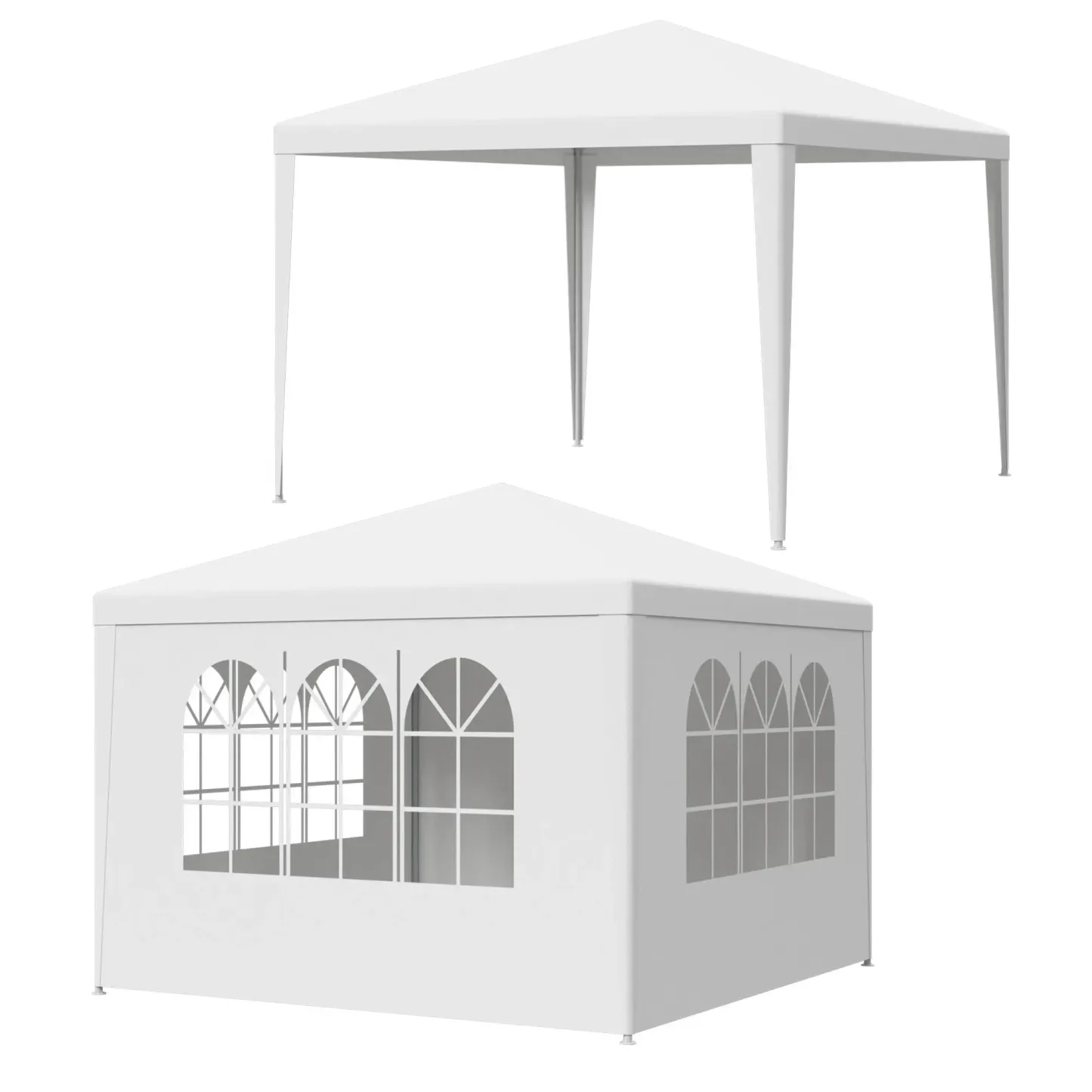 Superdealusa — Carpa impermeable blanca de 10' x 10'/20'/30' para bodas y eventos, con ventanas y paredes laterales