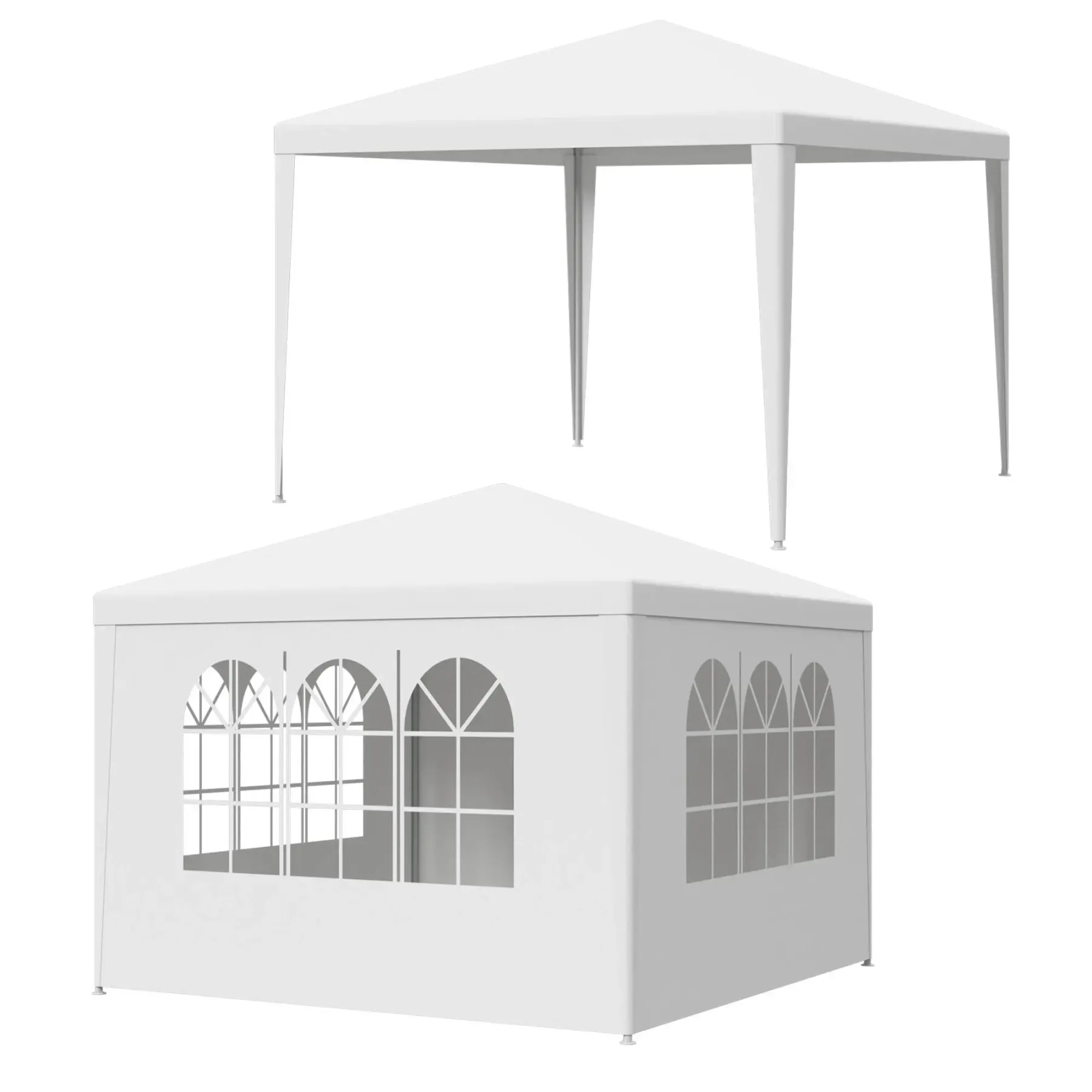 Superdealusa — Carpa impermeable blanca de 10' x 10'/20'/30' para bodas y eventos, con ventanas y paredes laterales