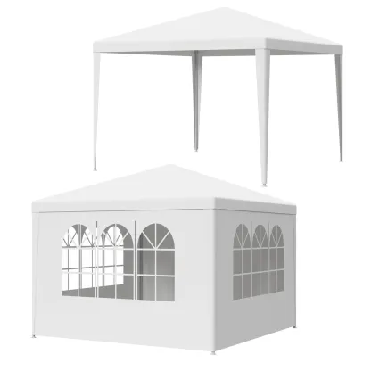 Superdealusa — Carpa impermeable blanca de 10' x 10'/20'/30' para bodas y eventos, con ventanas y paredes laterales