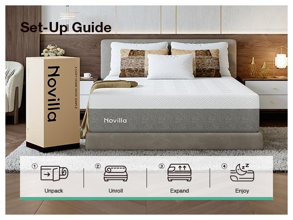 Gel Memory Foam Mattress for Cool Night &  Fiberglass-Free，Full/Queen/KIng Size ,6/8/10/12/14 Inch Medium Firm  in Box for Cool Sleep and Pressure Relief&Perfect Balance of Softness.DealsForYouDays
