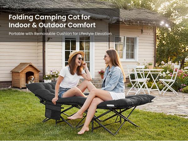 【Summer Sale】Sweetcrispy Camping Cot for Adults, 6 Angle Adjustable Folding Camping Bed with Mattress, Foldable Camping Bed for Camp, Office, Outdoor, Lightweight Camping Cot Supports 450 lbs 【Summer Sale】Sweetcrispy Camping Cot for Adults, 6 Angle Adjustable Folding Camping Bed with Mattress, Foldable Camping Bed for Camp, Office, Outdoor, Lightweight Camping Cot Supports 450 lbs