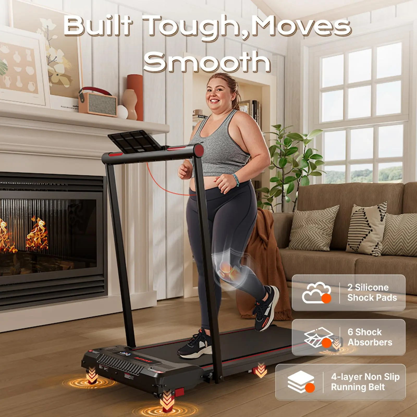 Cinta de correr plegable para gimnasio en casa - Plataforma inclinada 2 en 1 para debajo del escritorio, motor silencioso de 2.5 HP, estructura de acero, capacidad de 150 kg, pantalla LED, cintas de correr para el hogar, equipo de entrenamiento y ejercici