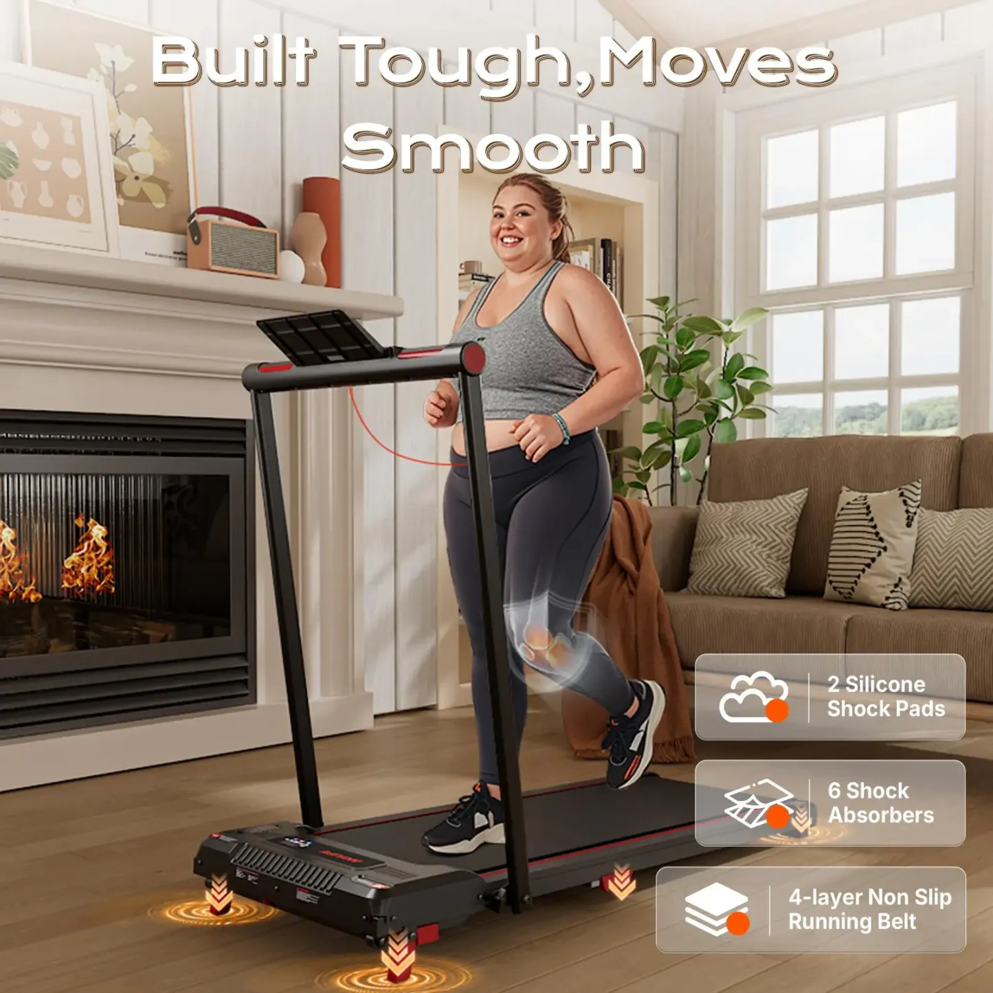 Cinta de correr plegable para gimnasio en casa - Plataforma inclinada 2 en 1 para debajo del escritorio, motor silencioso de 2.5 HP, estructura de acero, capacidad de 150 kg, pantalla LED, cintas de correr para el hogar, equipo de entrenamiento y ejercici