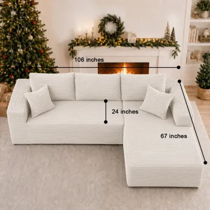 Conjunto moderno de sofá reclinable modular en forma de L de terciopelo
