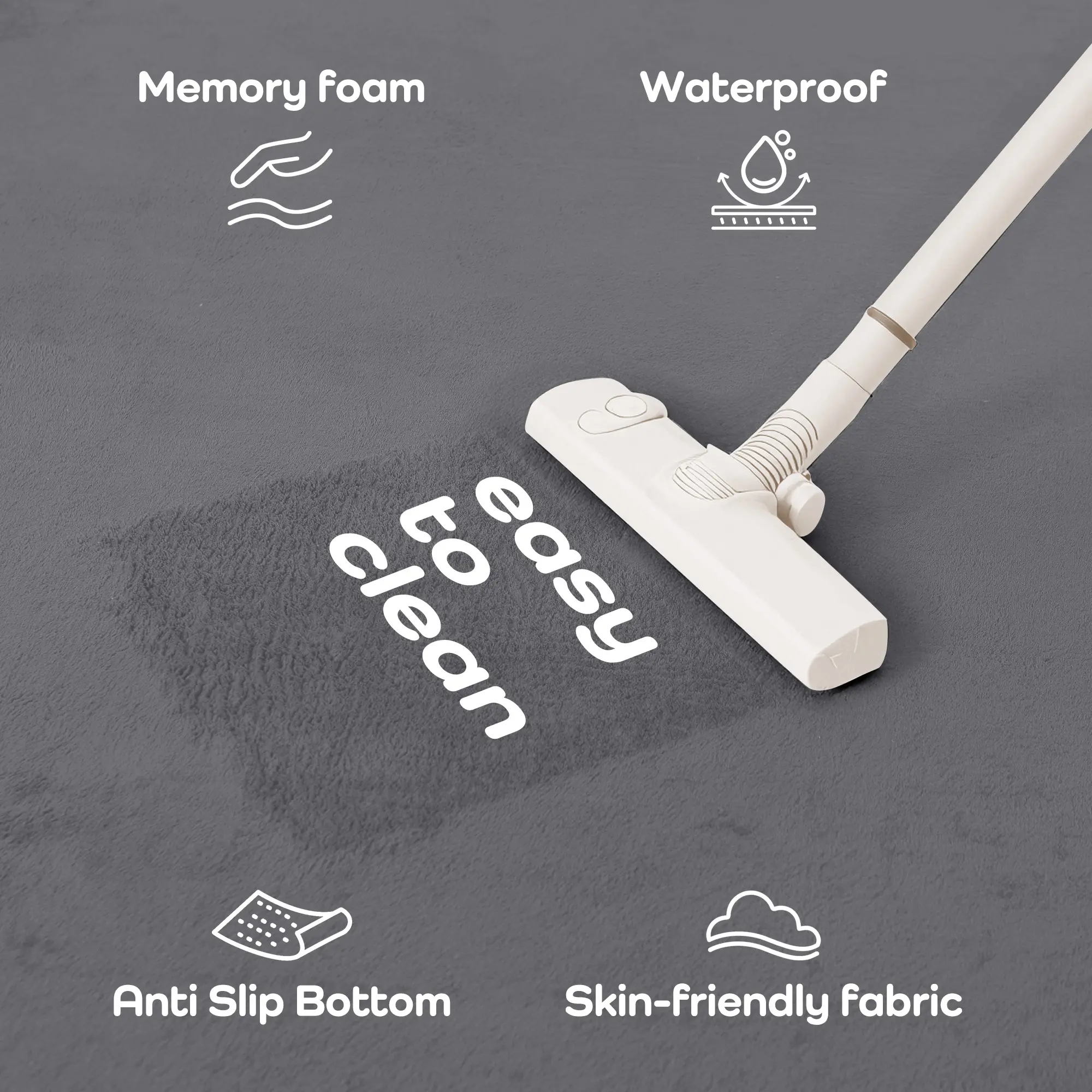 Alfombra de juegos para bebés (1,5 pulgadas de grosor): alfombra de espuma viscoelástica con superficie de franela/forro polar coral mejorada, extra suave y antideslizante, de 79 x 59 pulgadas, ideal para el gateo de bebés y niños pequeños.