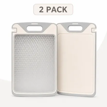 Tabla de cortar compacta 2 en 1 de acero y PP no tóxico de doble cara con afilador de cuchillos, tabla de cortar de verduras duradera y fácil de limpiar para carne, compatible con cuchillos.