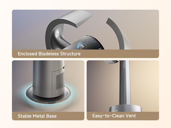 DREAME MF10 Bladeless Tower Fan with 270&deg; Whole-Room Air Circulation, Smart Standing Fan with TempSync, AirBoost Technology, 10 Speeds, 3 Modes, Washable Filter,dorm essentials,home essentials,back to school,back to school haul