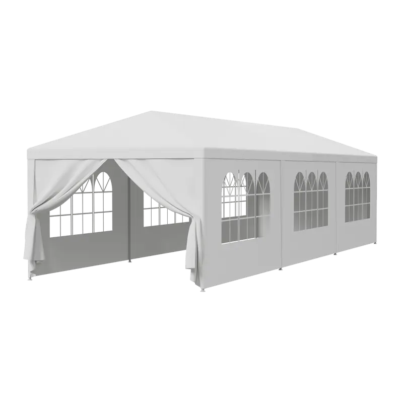 Superdealusa — Carpa impermeable blanca de 10' x 10'/20'/30' para bodas y eventos, con ventanas y paredes laterales