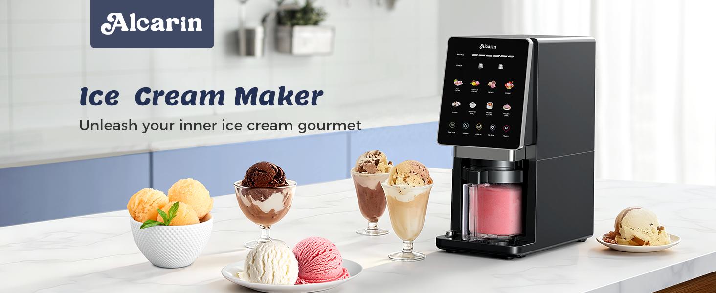 <Kick Off Frozen Treats> 10-Function Electric Ice Cream Maker Machine, 8 Programs + Mix-In & Re-Spin, Homemade Ice Cream, Gelato, Froyo & More, High-Protein, Keto, Vegan, Dairy-Free Options
