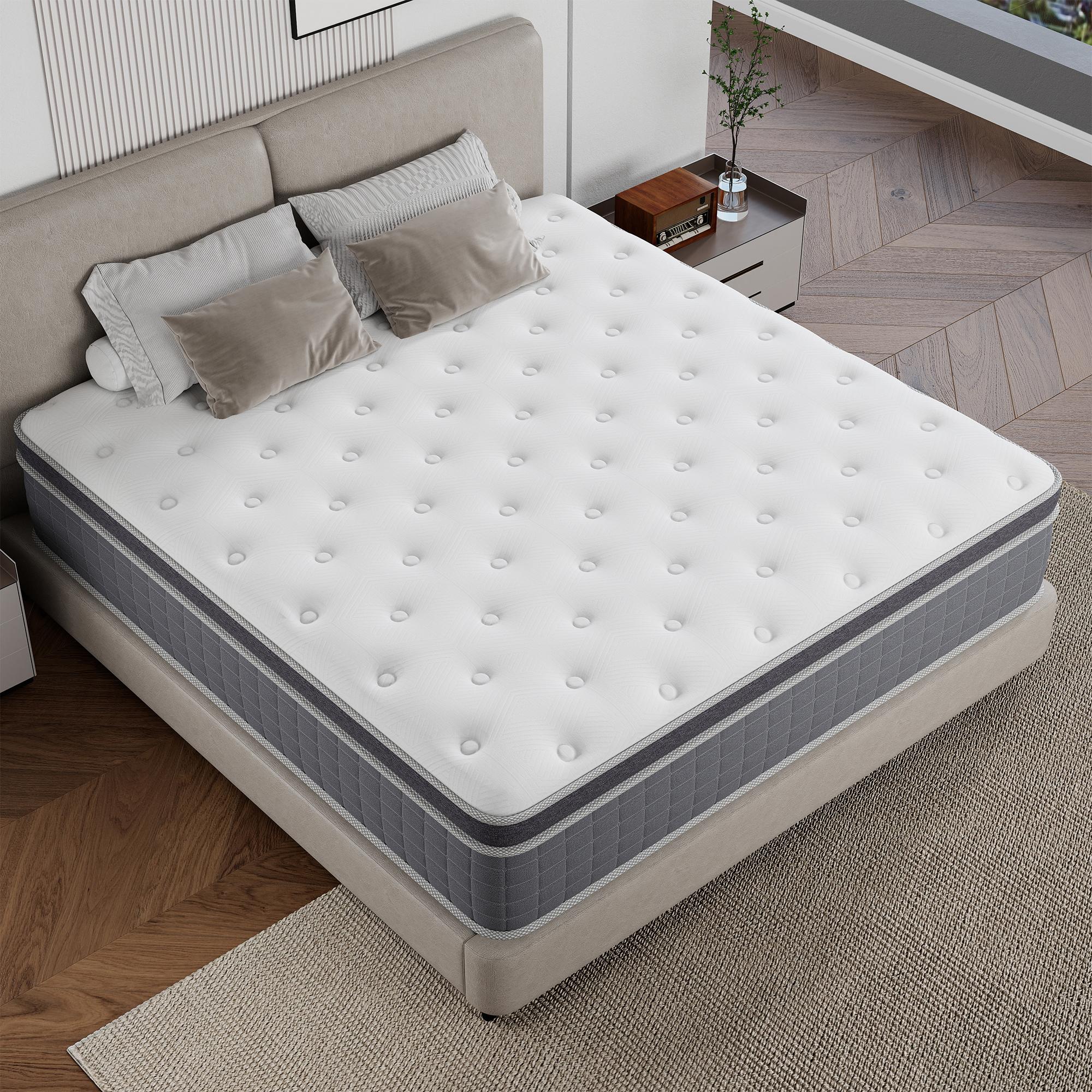 BOMASS 12" 14 Inch Twin Full Queen King Mattress, Hybrid Memory Foam Bed in a Box Medium Firmness,Pocket Spring + Zoned Support | Soft and Comfortable, Pressure Relief, CertiPUR-US Certified Coil sleep modern,dorm essentials,home decor