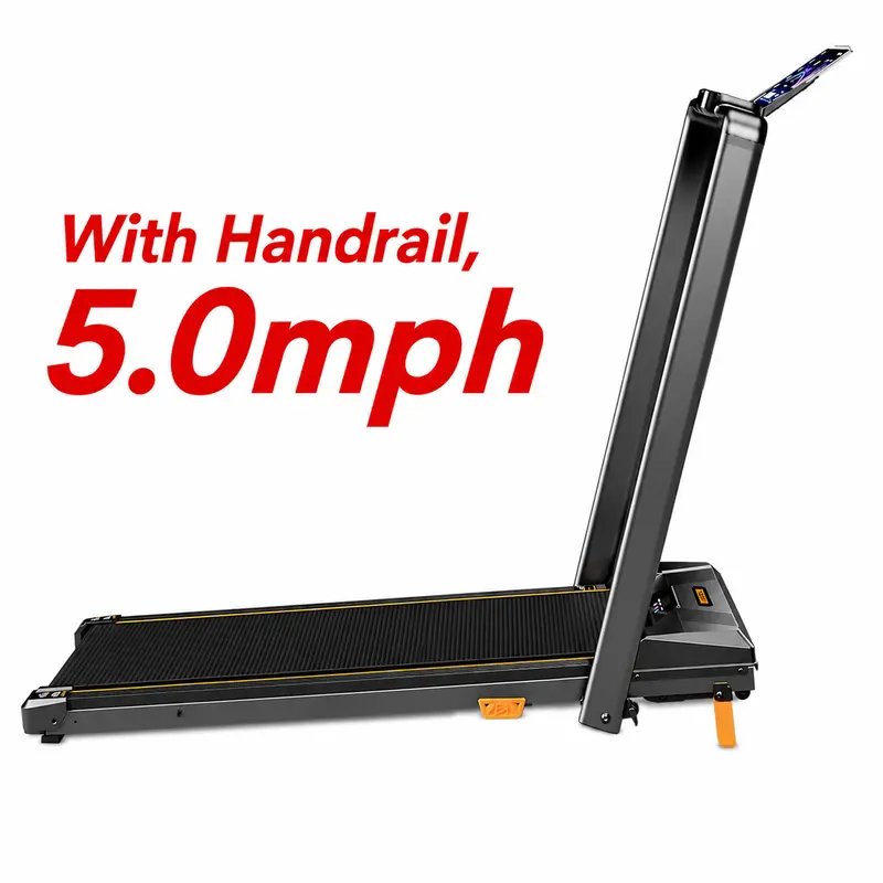 Cinta de correr plegable para gimnasio en casa - Plataforma inclinada 2 en 1 para debajo del escritorio, motor silencioso de 2.5 HP, estructura de acero, capacidad de 150 kg, pantalla LED, cintas de correr para el hogar, equipo de entrenamiento y ejercici