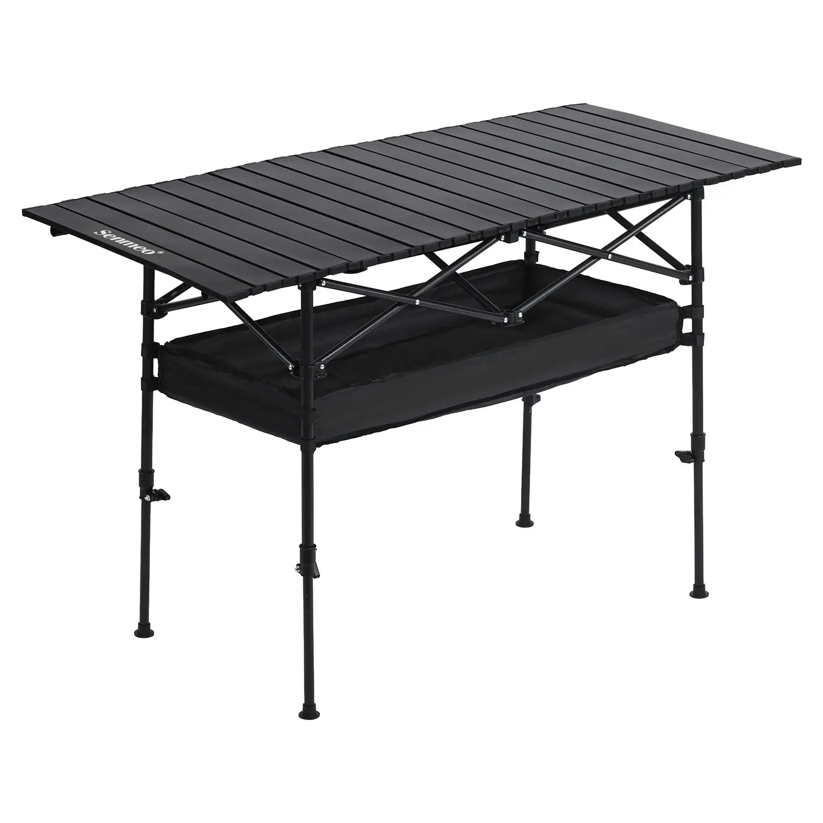 Senmeo Foldable Camping Table Height Adjustable Lightweight Aluminum