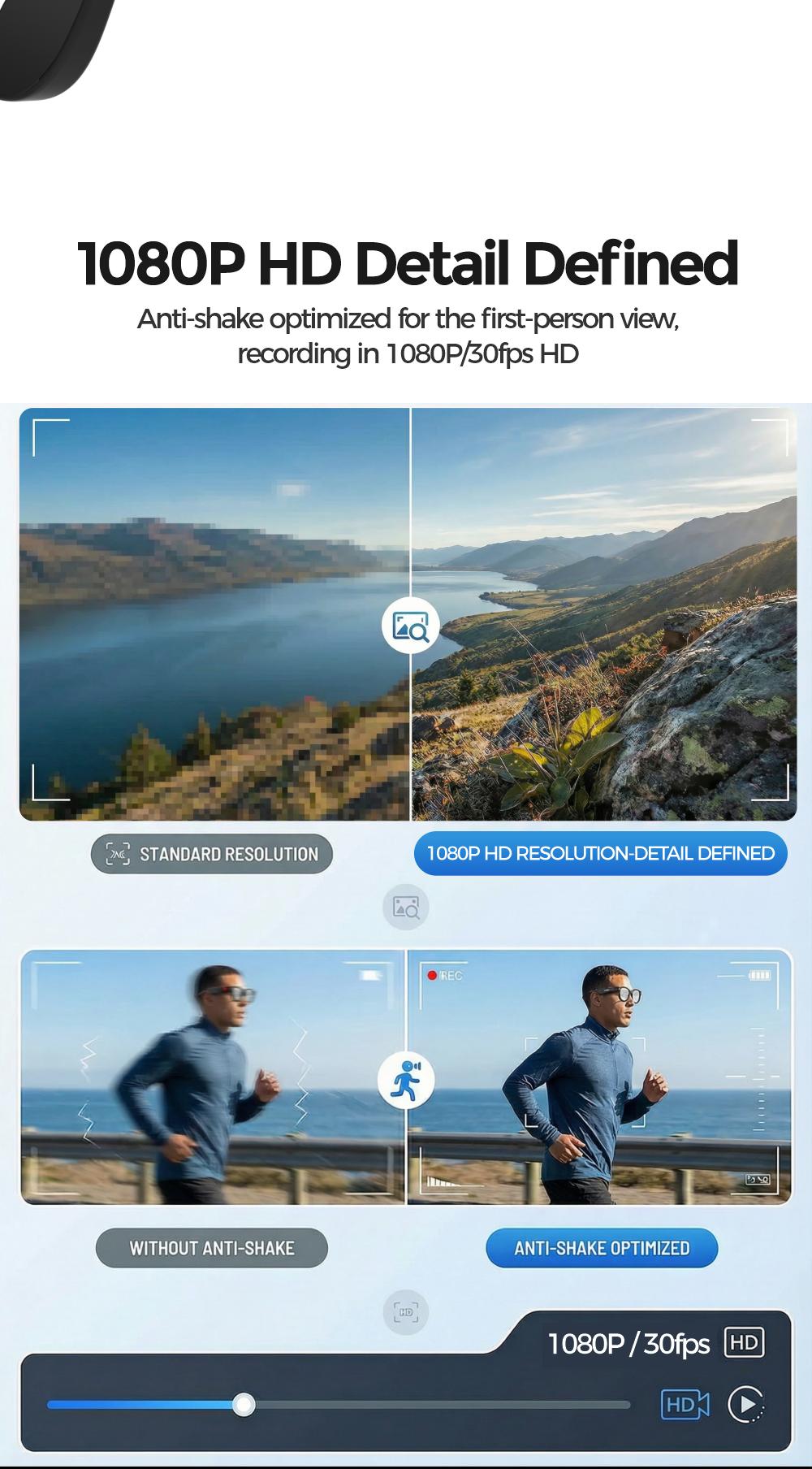 SightFlow Smart AI Camera Glasses, 8MP Photochromic UV-Protection Lenses, 160+ Languages Real-Time Translation, Bluetooth Audio, Hands-Free Photo & Video Capture, Button Touch Control, for Travel Outdoor Daily Use, Compatible with iOS & Android