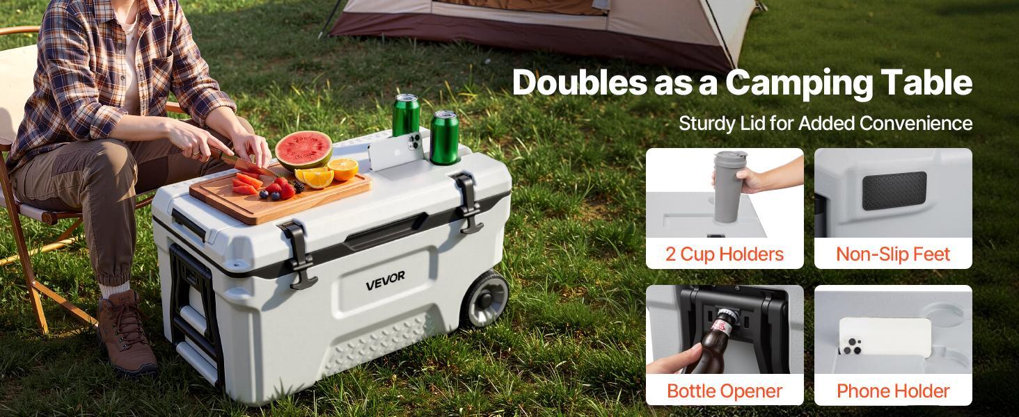 【DealsForYouDays】VEVOR Hard Cooler, 52QT Portable Rolling Cooler with Wheels, Leak-Resistant Coolbox Keeps Contents Cool for 48 Hours, Ice Retention Insulated Chests, Ultra-Light for Outdoor Picnics, Grill, Camping 【DealsForYouDays】VEVOR Hard Cooler, 52QT Portable Rolling Cooler with Wheels, Leak-Resistant Coolbox Keeps Contents Cool for 48 Hours, Ice Retention Insulated Chests, Ultra-Light for Outdoor Picnics, Grill, Camping