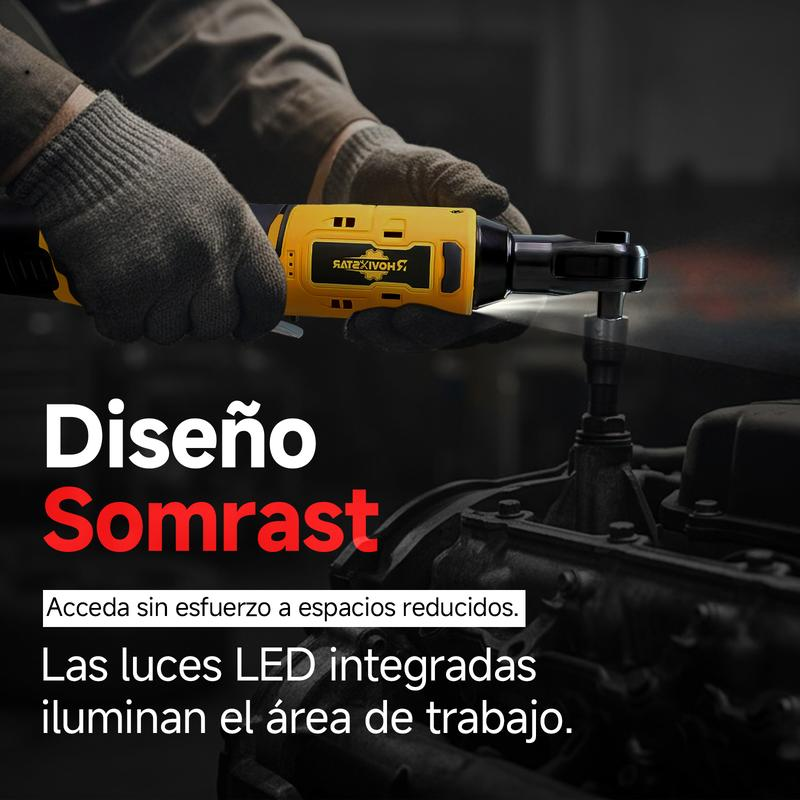 RHOVISTAR Llave de Carraca Eléctrica Inalámbrica｜Ideal para Reparaciones Ligeras y Tareas de Mantenimiento｜Diseño Compacto y Fácil de Usar