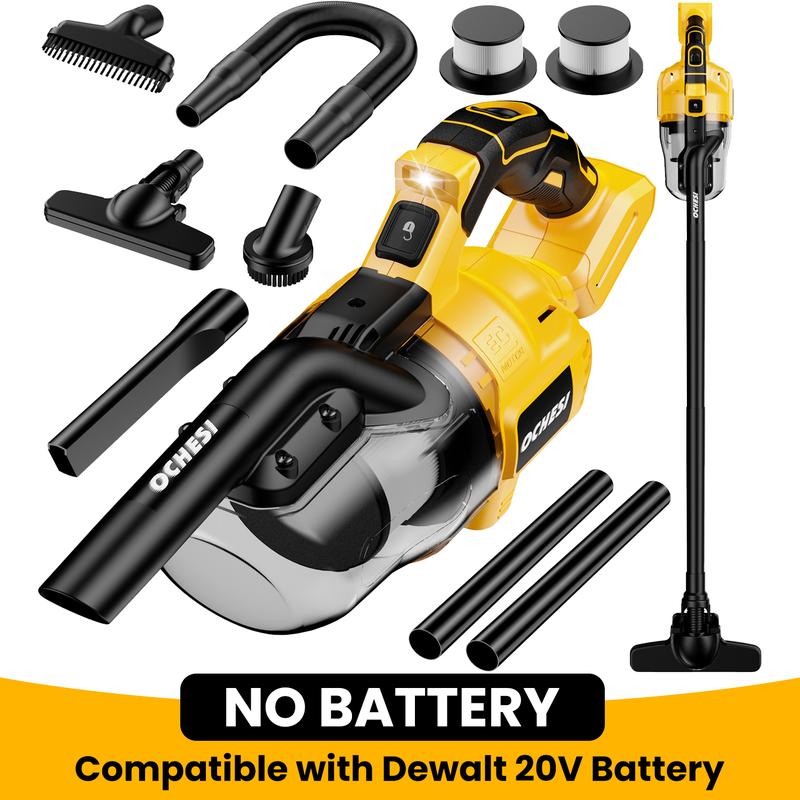 Aspiradora de mano inalámbrica para batería de 20 V, aspiradora eléctrica portátil 5 en 1 con potente motor de 500 W, 46 CFM, con filtro HEPA para suelos, alfombras y coches (batería no incluida).