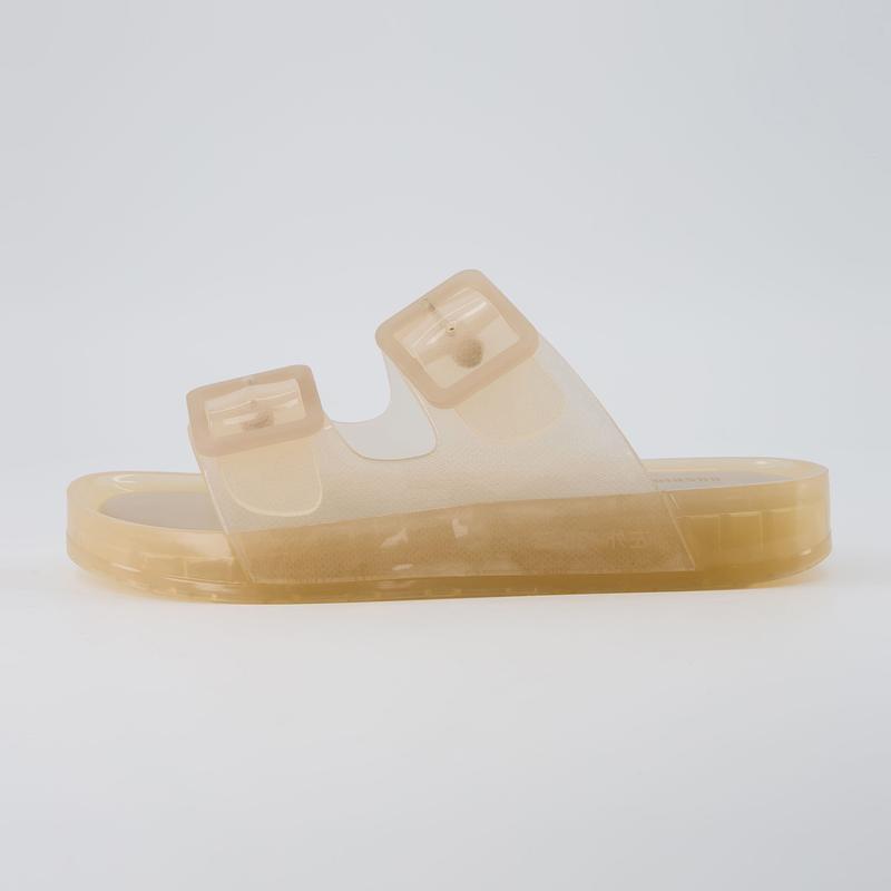 Sandalias tipo Jelly para mujer — Sandalias deslizantes impermeables con doble hebilla ajustable, ideales para la playa, la ducha y uso casual de verano; suaves y con plataforma.