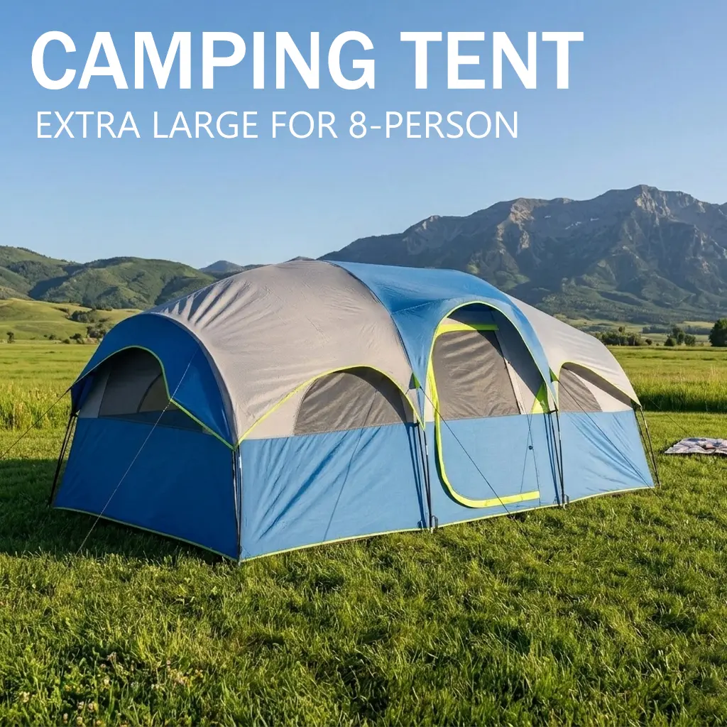 Tienda de campaña familiar extra grande de 169 pulgadas para 8 personas — 14 pies x 9 pies x 78 pulgadas de altura — Tienda para exteriores impermeable y resistente al viento, con acceso para cable eléctrico y montaje fácil en 5 minutos; ideal para sender