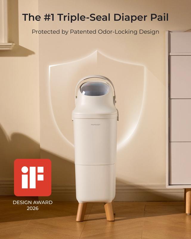 Cubo para pañales – Eliminación de residuos con control de olores para el dormitorio infantil. Diseñado para facilitar los cambios de pañales diarios y mantener el espacio limpio y sin malos olores.