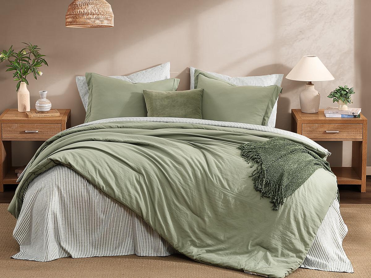 【Deals For You Days】Monbix 7-Pieces Microfiber Comforter Set, Modern Farmhouse Coastal Style Bedding Set with Double Sided Storage Pockets, 1 Comforter, 2 Pillowcases, 2 Shams, 1 Flat & 1 Fitted Sheet,SummerWins,DFYD,deals for you,mid year sale,restock