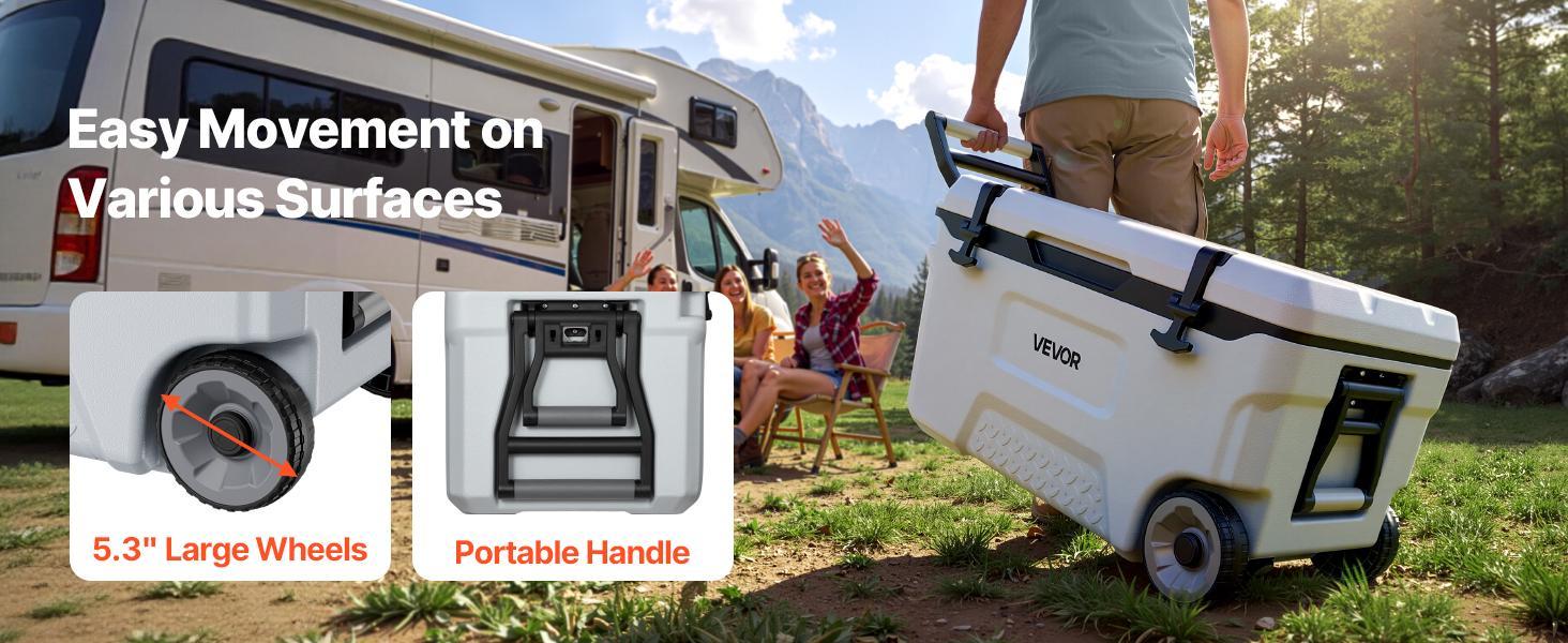 【DealsForYouDays】VEVOR Hard Cooler, 52QT Portable Rolling Cooler with Wheels, Leak-Resistant Coolbox Keeps Contents Cool for 48 Hours, Ice Retention Insulated Chests, Ultra-Light for Outdoor Picnics, Grill, Camping 【DealsForYouDays】VEVOR Hard Cooler, 52QT Portable Rolling Cooler with Wheels, Leak-Resistant Coolbox Keeps Contents Cool for 48 Hours, Ice Retention Insulated Chests, Ultra-Light for Outdoor Picnics, Grill, Camping
