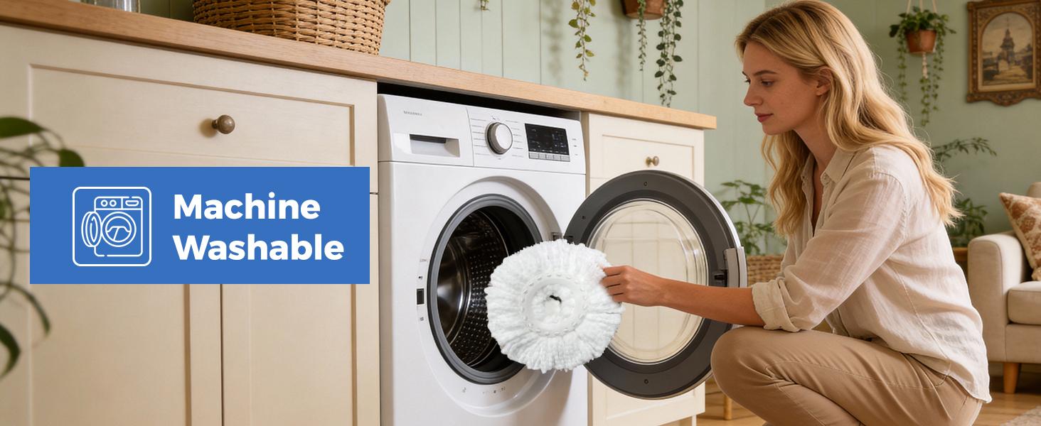 YASHE Spin Mop and Bucket with Wringing System - Foldable & Space-Saving Design, Durable Stainless Steel Wringing Basket, Built-in Detergent Bottle, 2 Reusable Microfiber Mop Heads