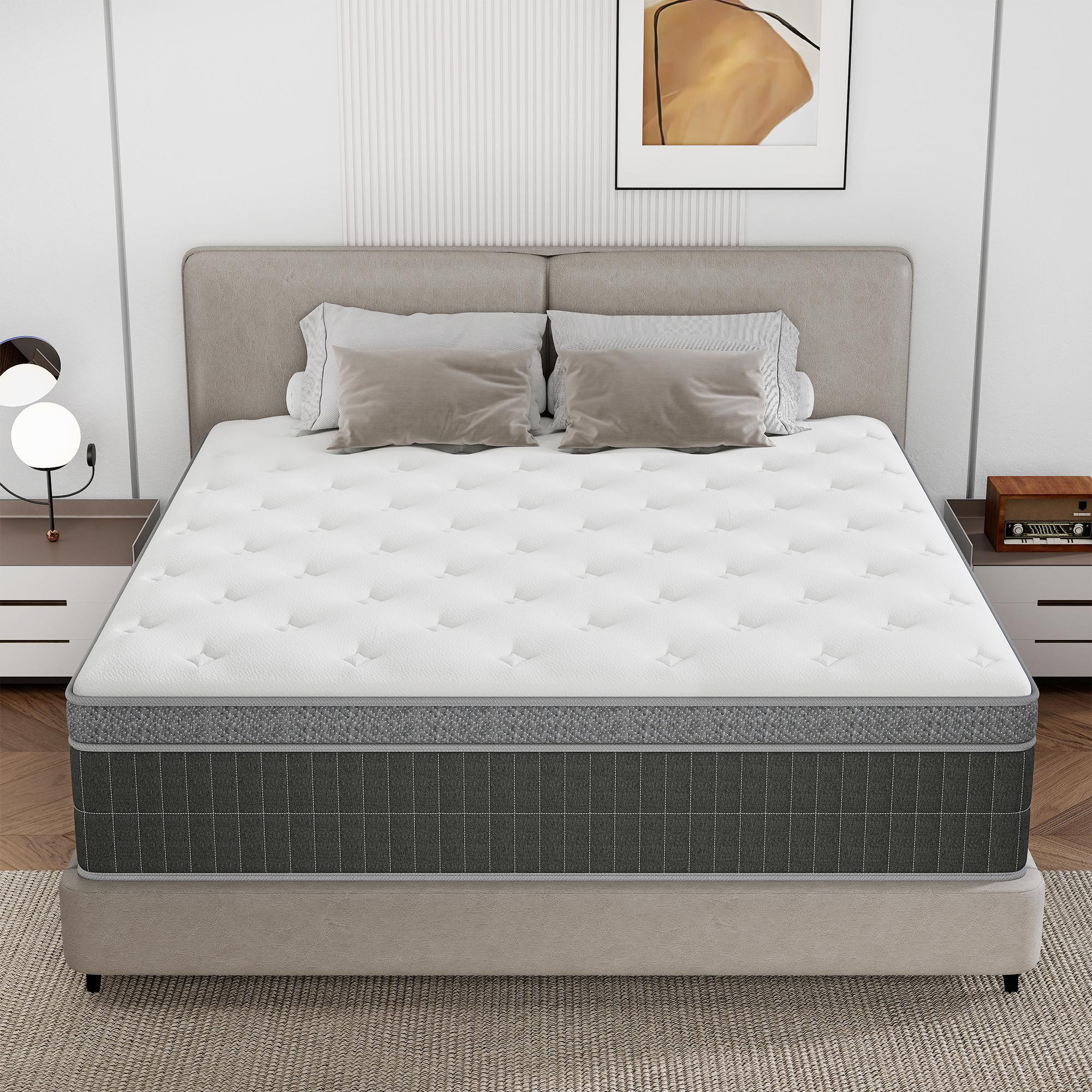 BOMASS 12" 14 Inch Twin Full Queen King Mattress, Hybrid Memory Foam Bed in a Box Medium Firmness,Pocket Spring + Zoned Support | Soft and Comfortable, Pressure Relief, CertiPUR-US Certified Coil sleep modern,dorm essentials,home decor