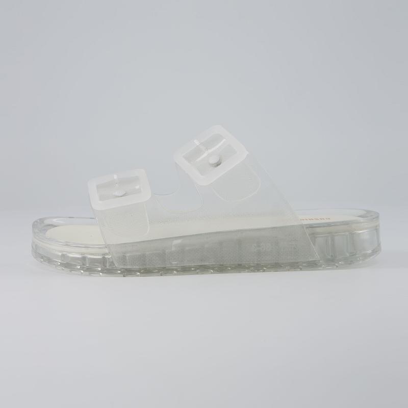 Sandalias tipo Jelly para mujer — Sandalias deslizantes impermeables con doble hebilla ajustable, ideales para la playa, la ducha y uso casual de verano; suaves y con plataforma.
